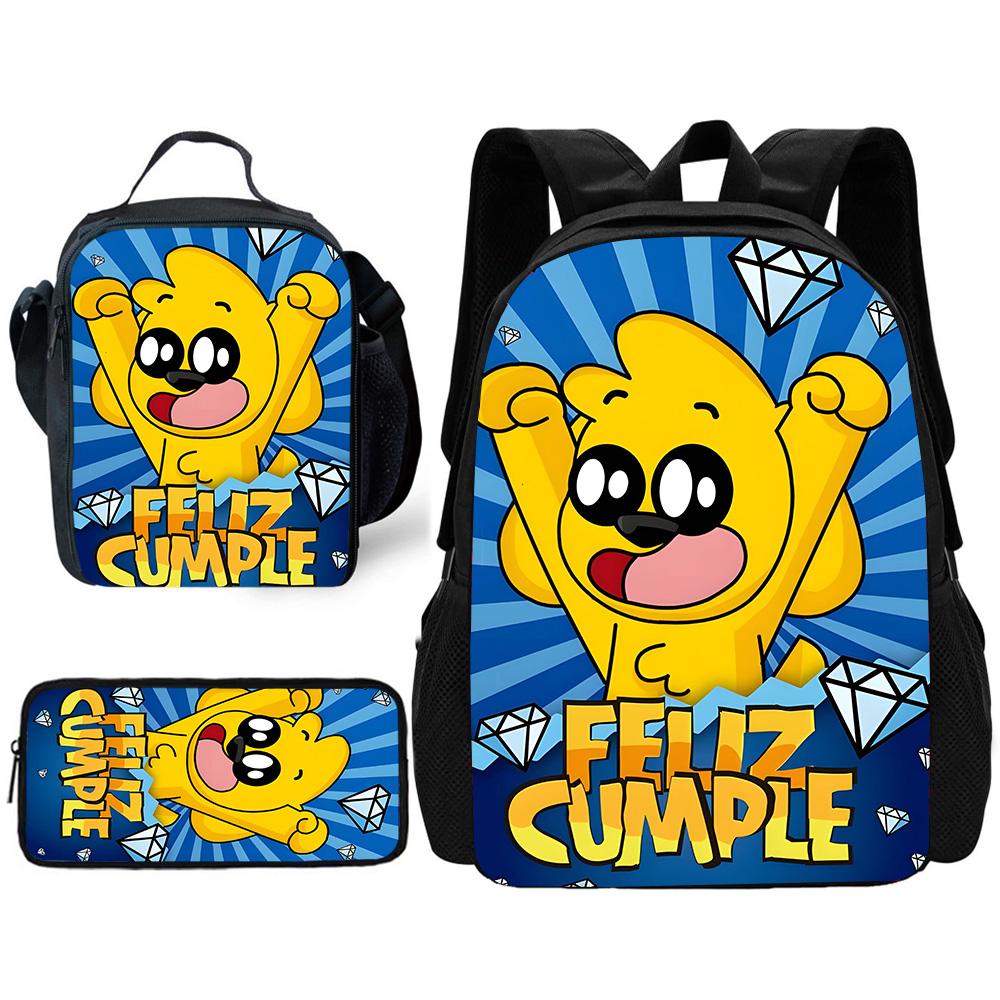 Canvas Backpack Casual - 子供カジュアル Mikecracks 漫画 Compadretesls スクールバックパック ランチバッグ、鉛筆バッグ、スクールバッグ付き
