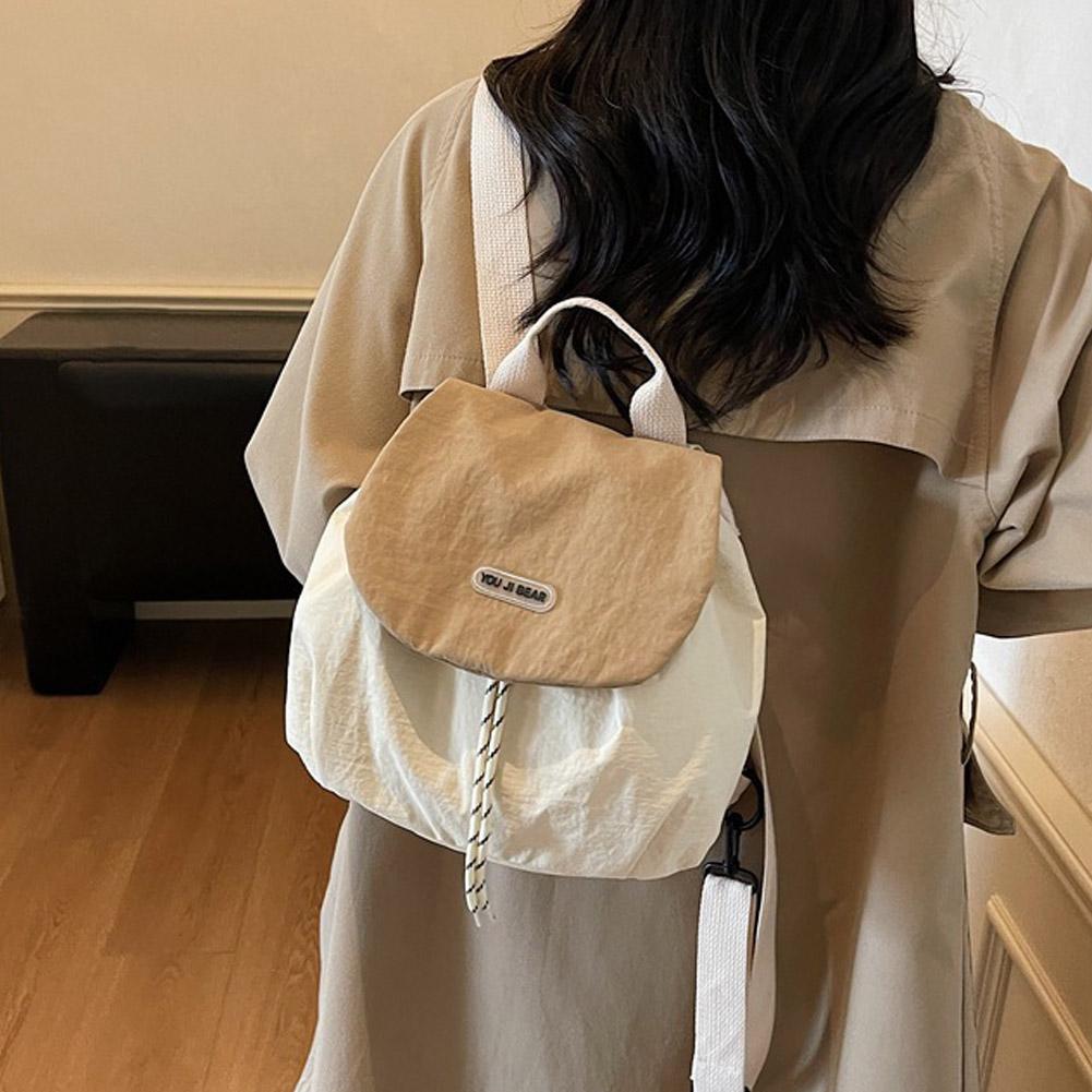 Canvas Backpack Casual - 女性用ナイロンバックパック 軽量韓国風スクールバックパック カジュアルトラベルバックパック 小型カレッジブックバッグ 女子向け