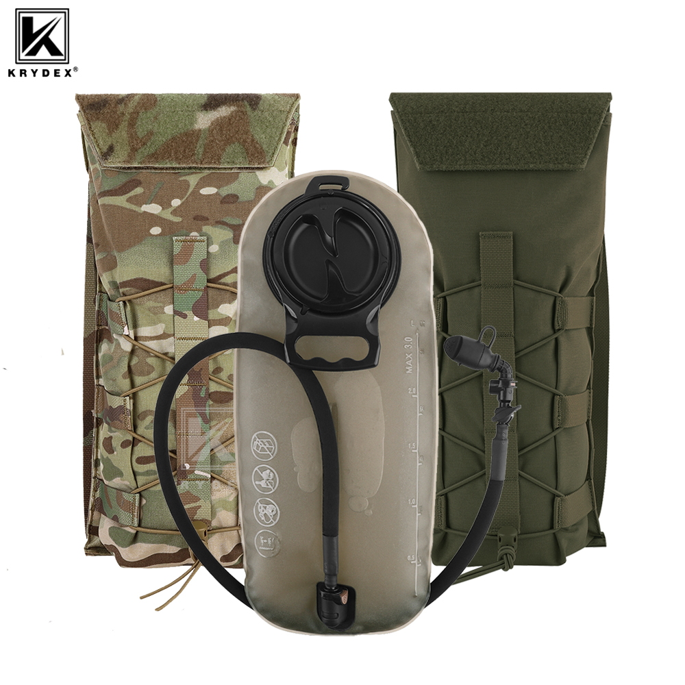 Hydration Pack Outdoor - KRYDEX タクティカル 3L ハイドレーションモールパック 100oz ウォーターブラダーポーチバッグ