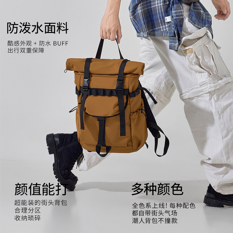 新しいメンズロールマウス拡張可能なトラベルバックパック、ラッ - Hiking Backpack Waterproof のレビューと価格