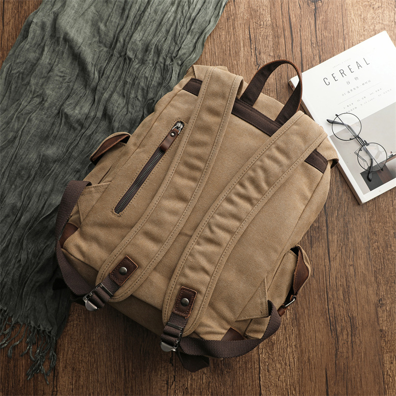 レトロメンズアウトドアサイクリングキャンバスバッグハイキング - Canvas Backpack Casual のレビューと価格