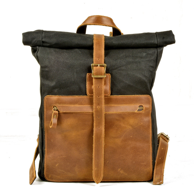新しいモデルのシンプルでレトロなワックスキャンバスバックパッ - Canvas Backpack Casual のレビューと価格