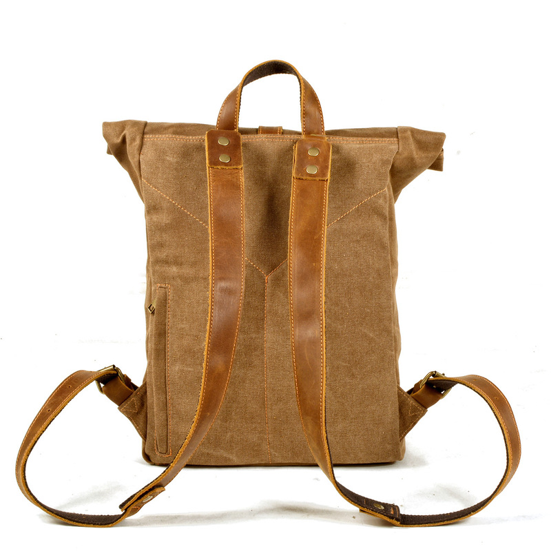 新しいモデルのシンプルでレトロなワックスキャンバスバックパッ - Canvas Backpack Casual のレビューと価格