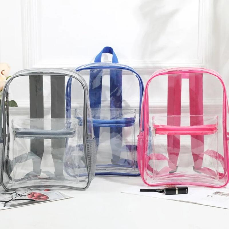 トラベルビジュアルバックパック大容量防水ショルダーバッグ透明 - Canvas Backpack Casual のレビューと価格