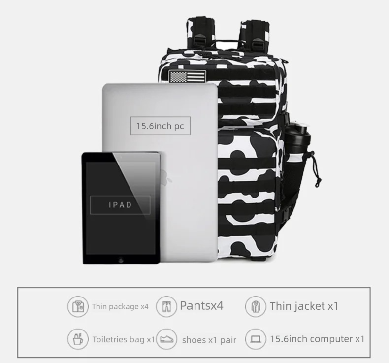 45L/35L/25L タクティカルバックパック モール ア - Hiking Backpack Waterproof のレビューと価格